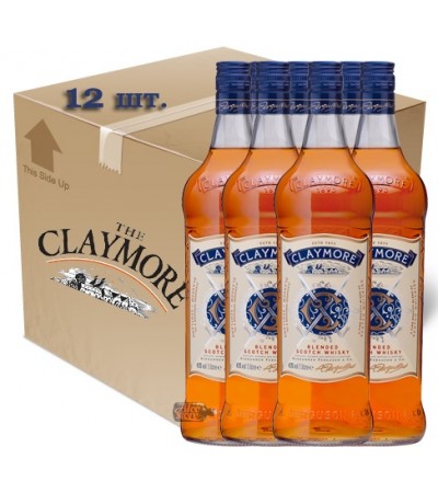 Упаковка виски Claymore Клеймор 1л х 12 шт.